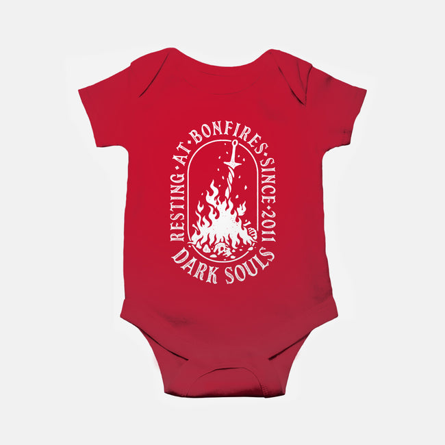 Resting At Bonfires-Baby-Basic-Onesie-demonigote