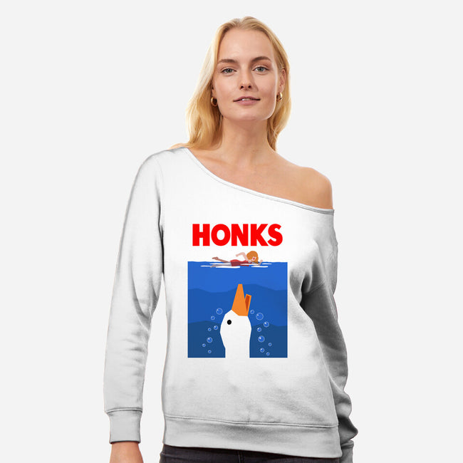 HONKS-Womens-Off Shoulder-Sweatshirt-demonigote