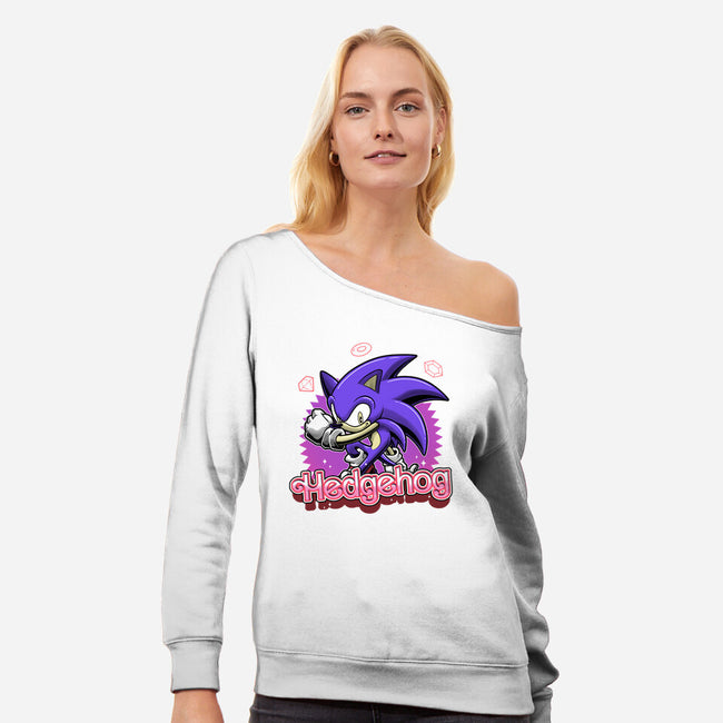 The Blue Hedgehog-Womens-Off Shoulder-Sweatshirt-Astrobot Invention