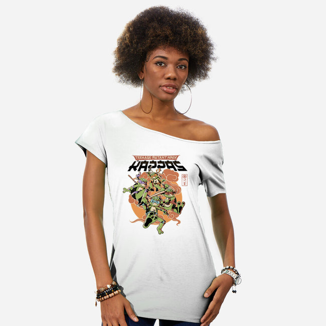 Ninja Kappas-Womens-Off Shoulder-Tee-demonigote