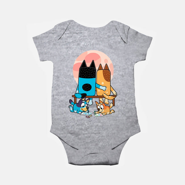 Heelers Gazing At The Moon-Baby-Basic-Onesie-jasesa