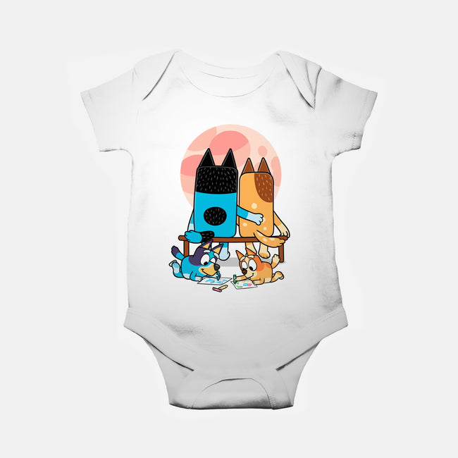 Heelers Gazing At The Moon-Baby-Basic-Onesie-jasesa