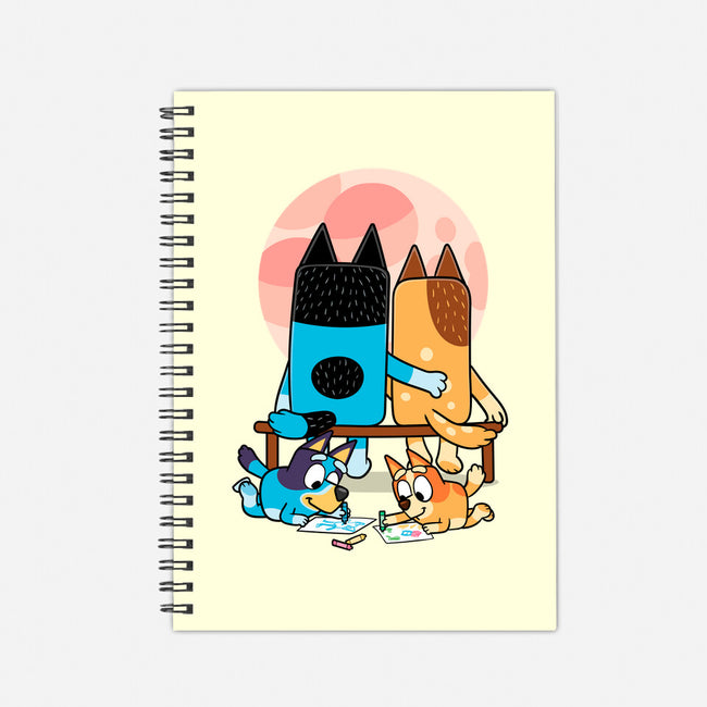 Heelers Gazing At The Moon-None-Dot Grid-Notebook-jasesa