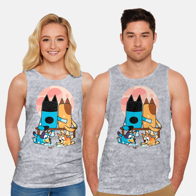 Heelers Gazing At The Moon-Unisex-Basic-Tank-jasesa