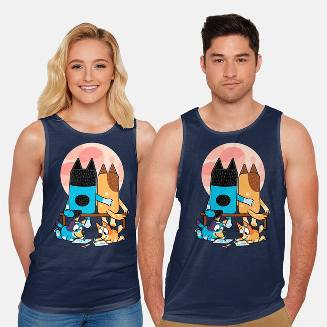 Heelers Gazing At The Moon-Unisex-Basic-Tank-jasesa