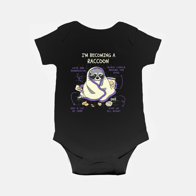 Becoming A Raccoon-Baby-Basic-Onesie-yumie