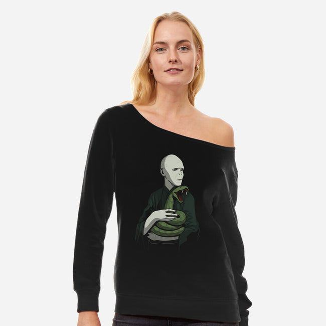 Lord With A Snake-Womens-Off Shoulder-Sweatshirt-jasesa