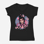 The Pink Bride-Womens-V-Neck-Tee-glitchygorilla