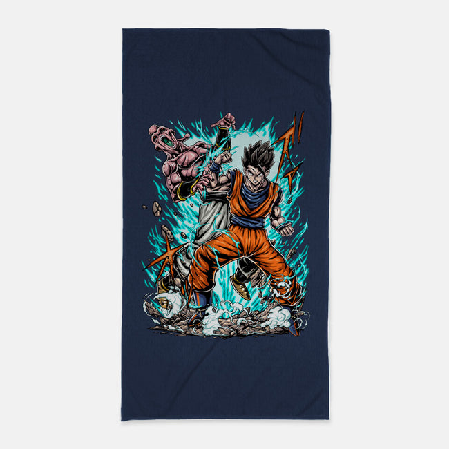 Gohan Vs Boo-None-Beach-Towel-Knegosfield