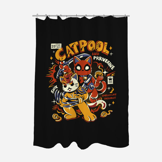 Catpool-None-Polyester-Shower Curtain-yumie