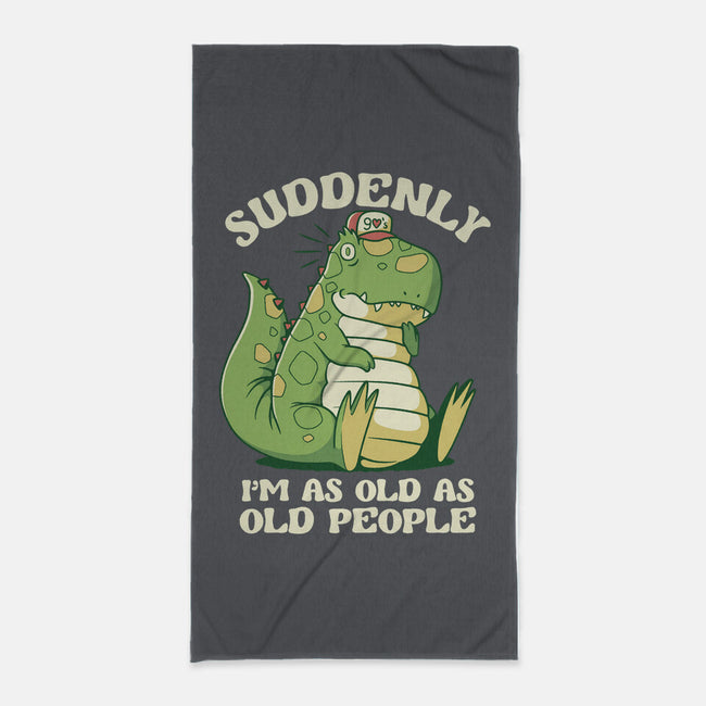 Old People Dinosaur-None-Beach-Towel-tobefonseca