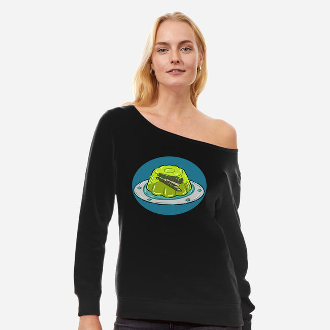 Jelly Prank-Womens-Off Shoulder-Sweatshirt-nickzzarto