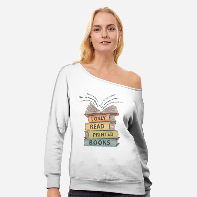 Vintage Reader-Womens-Off Shoulder-Sweatshirt-NMdesign