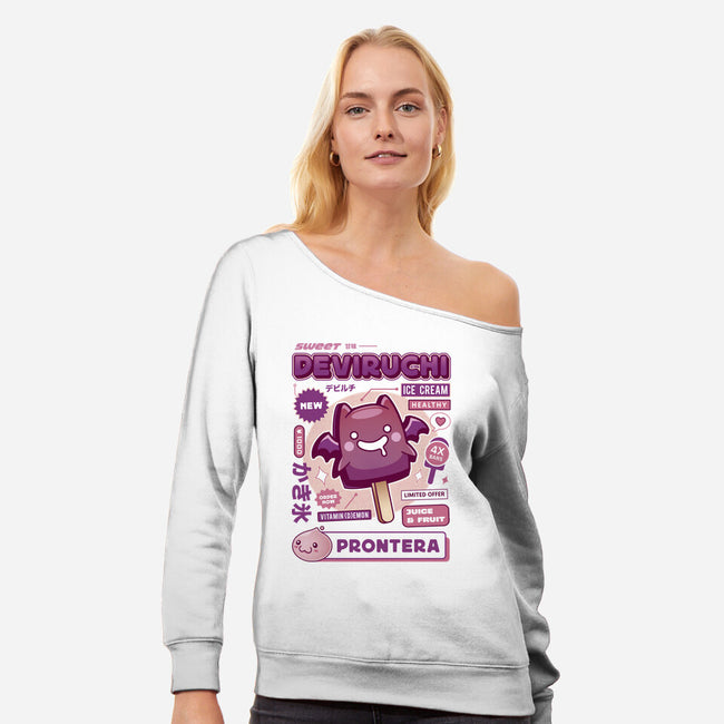 Deviruchi Ice Cream-Womens-Off Shoulder-Sweatshirt-LAGELANTEE