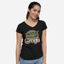 Grogu Doll-Womens-V-Neck-Tee-Astrobot Invention