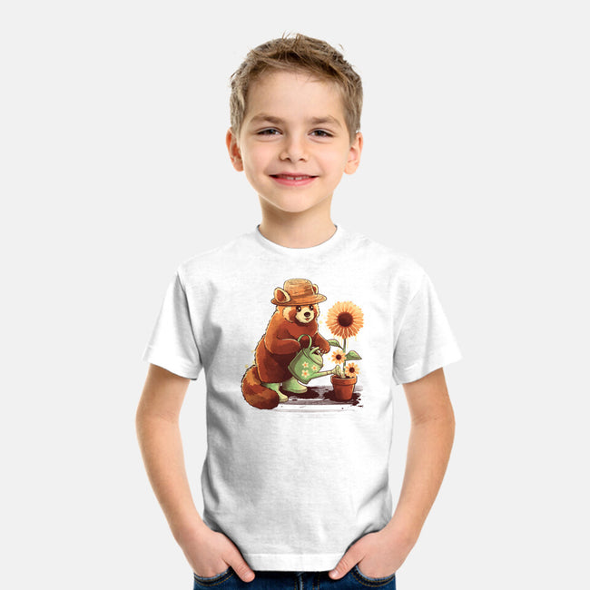 Red Panda Gardener-Youth-Basic-Tee-NemiMakeit