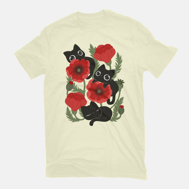 Poppies And Black Kitties-Mens-Premium-Tee-ricolaa