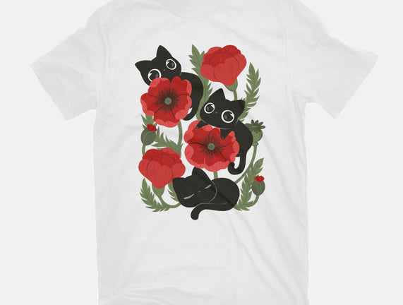 Poppies And Black Kitties