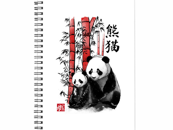 Panda And Cub Sumi-e