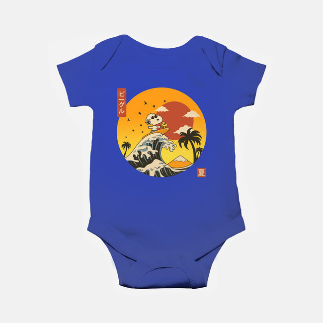 The Great Beagle Off Kanagawa-Baby-Basic-Onesie-retrodivision