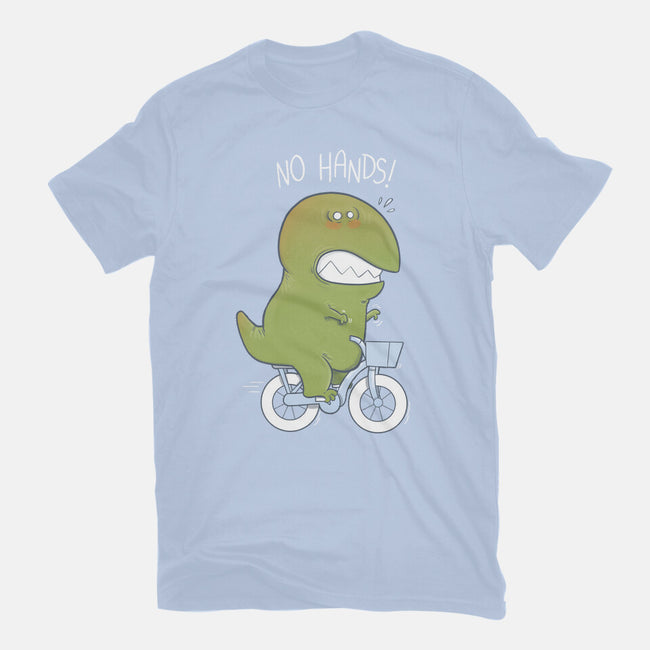 T-Rex Tries Biking-mens premium tee-queenmob