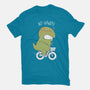 T-Rex Tries Biking-mens premium tee-queenmob