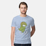 T-Rex Tries Biking-mens premium tee-queenmob