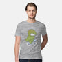 T-Rex Tries Biking-mens premium tee-queenmob