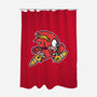 Red Streak-none polyester shower curtain-WanderingBert