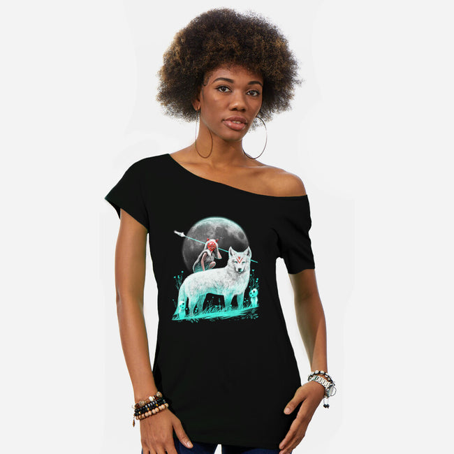 Nightly Spirits-womens off shoulder tee-vp021