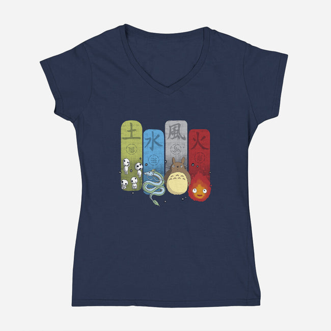 Elemental Charms-womens v-neck tee-IdeasConPatatas