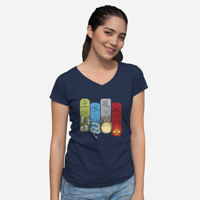 Elemental Charms-womens v-neck tee-IdeasConPatatas