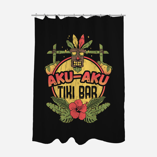 Aku Aku Tiki Bar-none polyester shower curtain-ilustrata