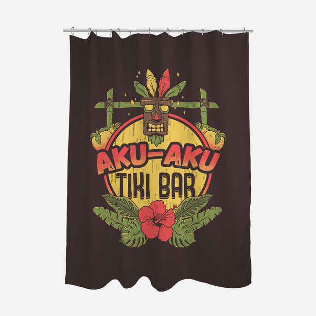 Aku Aku Tiki Bar-none polyester shower curtain-ilustrata