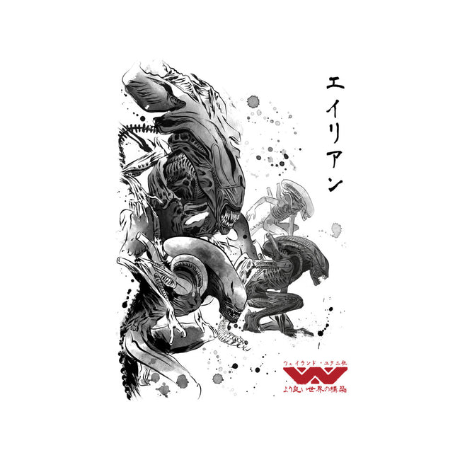 Xenomorphs Invasion Sumi-E-none beach towel-DrMonekers