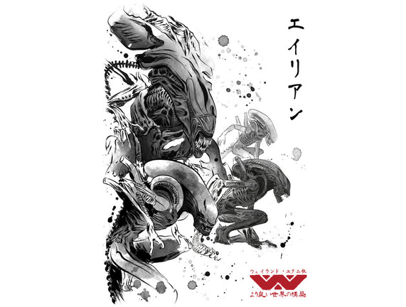 Xenomorphs Invasion Sumi-E