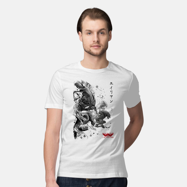 Xenomorphs Invasion Sumi-E-mens premium tee-DrMonekers