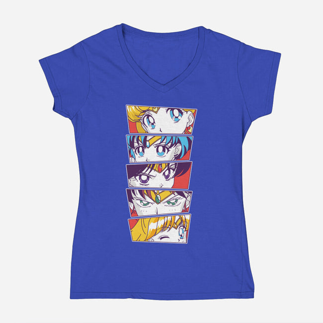 Sailor Scouts-womens v-neck tee-Jelly89