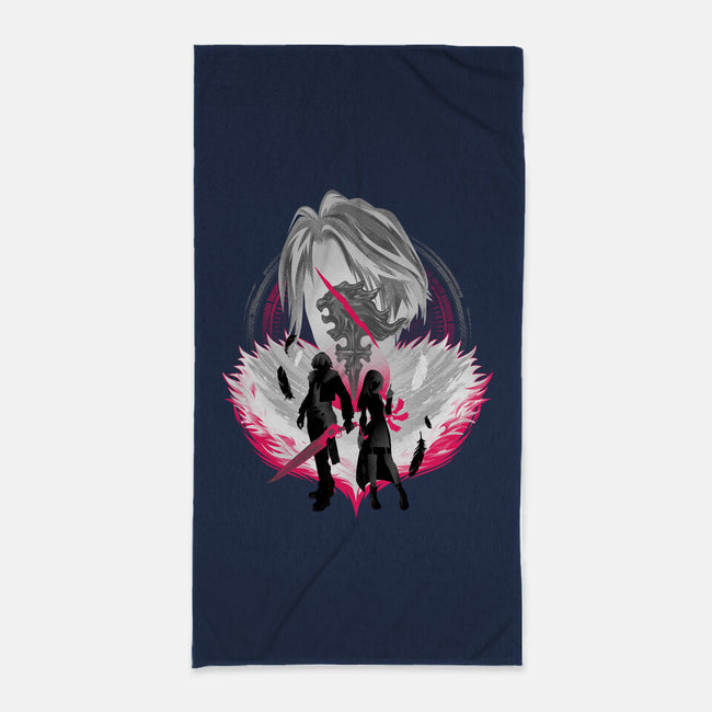 Gunblade And Angels-none beach towel-hypertwenty