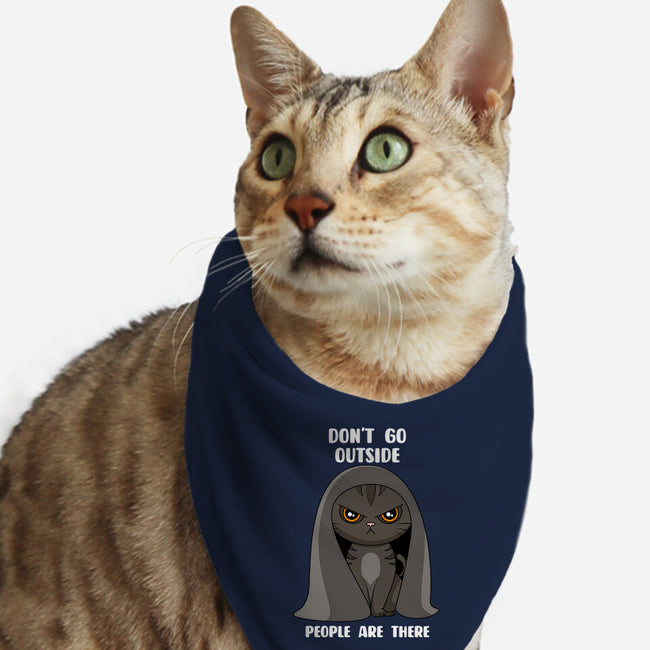 Don't Go Outside-cat bandana pet collar-rocketman_art