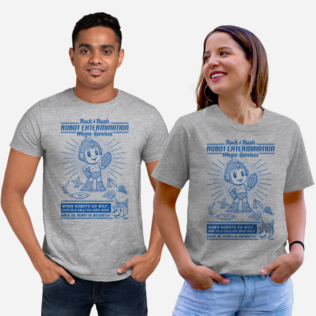 Mega Robot Extermination Services-unisex basic tee-Firebrander