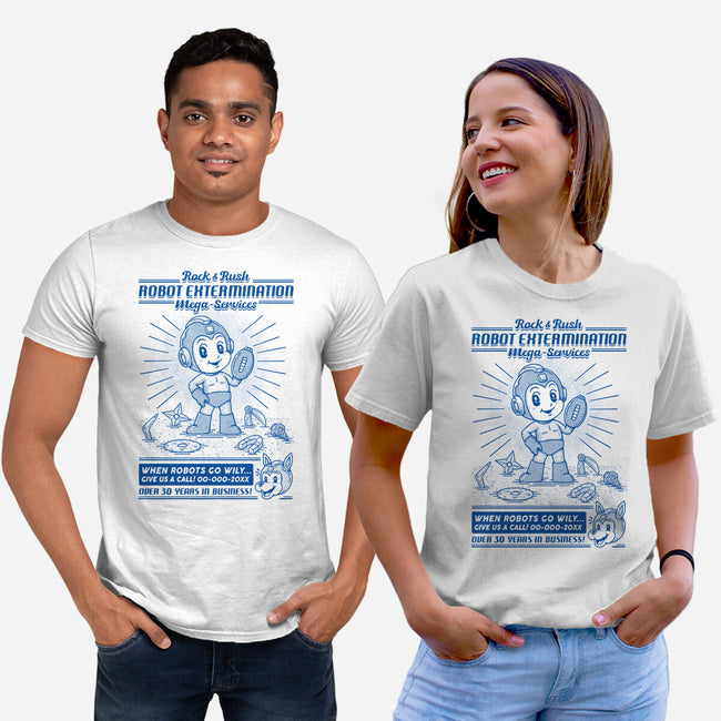 Mega Robot Extermination Services-unisex basic tee-Firebrander