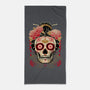 Geisha Calavera-none beach towel-NemiMakeit