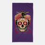 Geisha Calavera-none beach towel-NemiMakeit