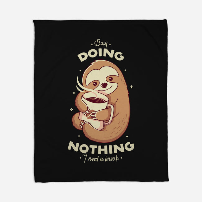 Sloth Coffee-none fleece blanket-Alundrart