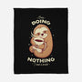 Sloth Coffee-none fleece blanket-Alundrart