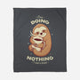 Sloth Coffee-none fleece blanket-Alundrart