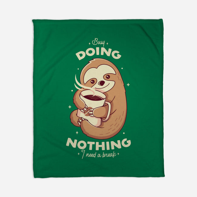 Sloth Coffee-none fleece blanket-Alundrart