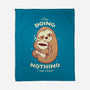 Sloth Coffee-none fleece blanket-Alundrart