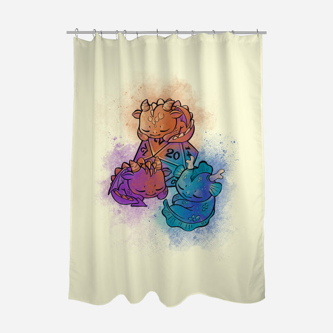 D20 Sleeping Dragons!-none polyester shower curtain-ricolaa